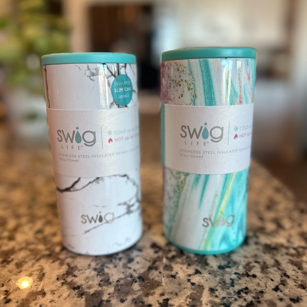 Swig Life Stainless Steel Insulated Tumblers - Marble and Aqua